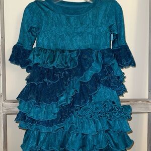 Nuggles Ruffled Tiered Formal Baby Dress with Bell Sleeves 12-18 Months
